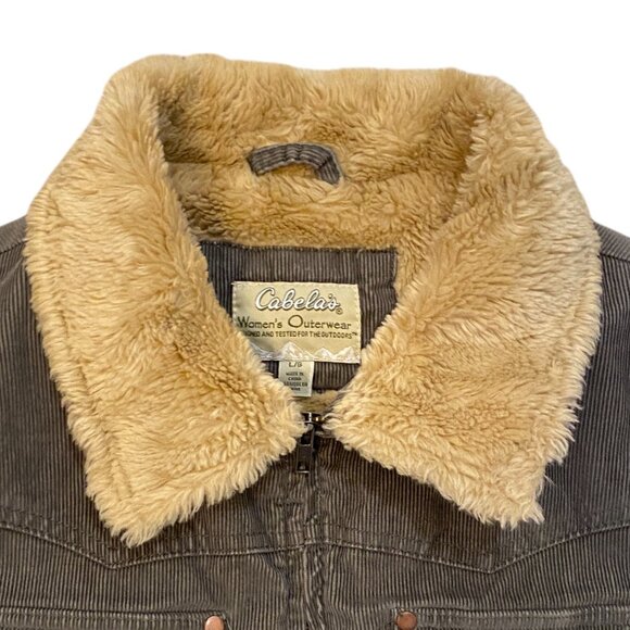 Cabela’s Corduroy Sherpa Trucker Vest Olive Chore Barn Ranch Utility Western-L - Picture 2 of 16